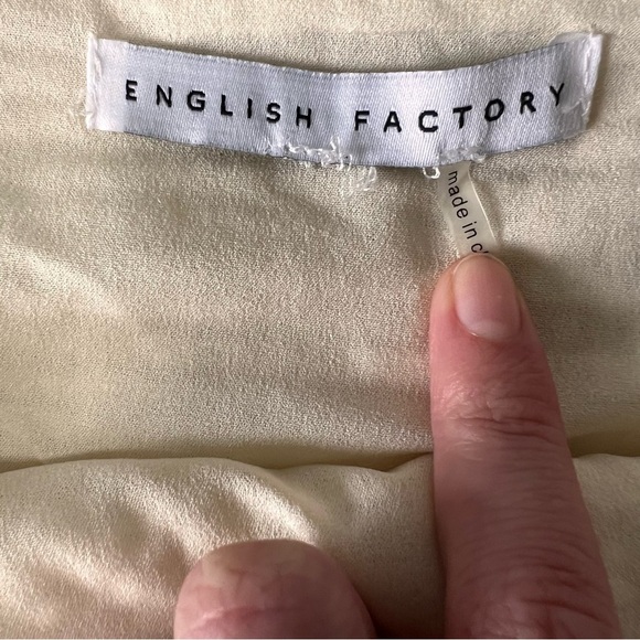 English Factory Mini Skirt White Sequin Embellished Tweed Women’s Size Medium - Picture 2 of 6